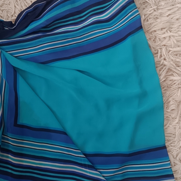 Blue Striped Women's Swim Sarong One Size - Picture 3 of 5